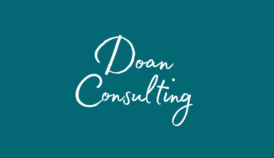 Logo Doan Consulting fond bleu canard