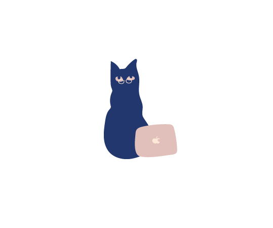 Illustration d'un chat avec un mac