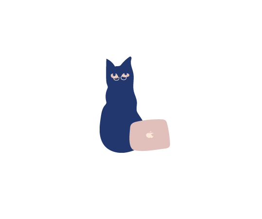 bouboule-le-chat Illustration d'un chat avec un mac